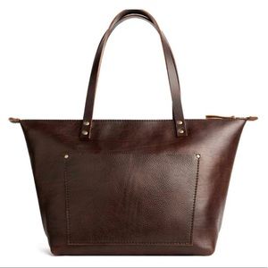 Portland Leather Tote bag - Coldbrew LARGE w/ zipper